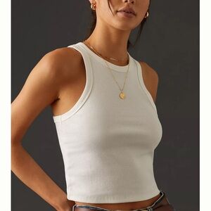 The Blair Stretch Cotton Crop Racerback Tank Top